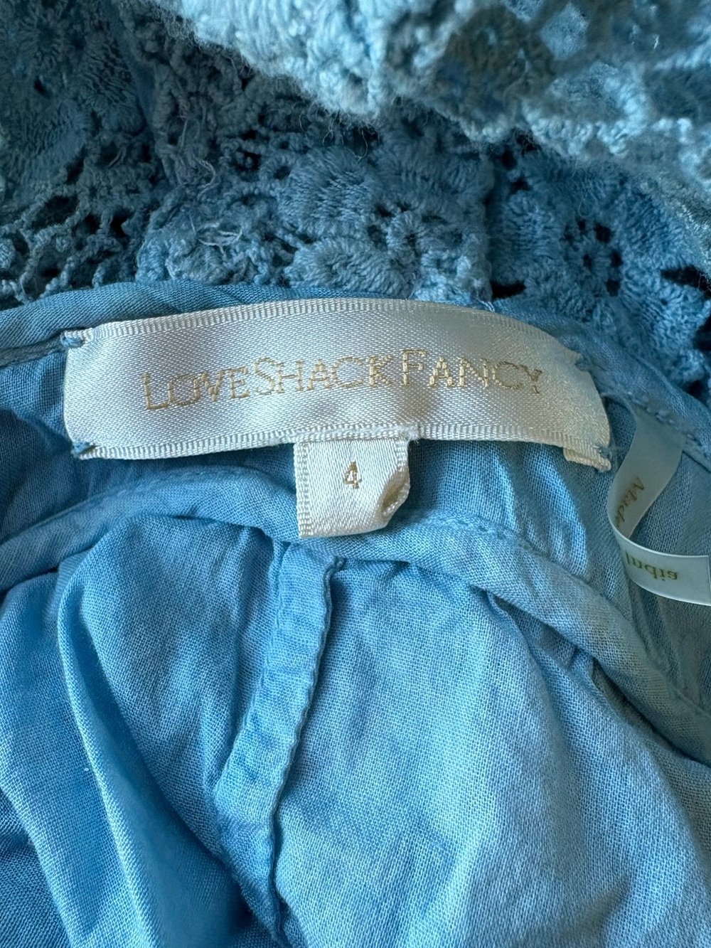 LoveShackFancy Kalani Lace Dress Deep Sea Indigo Size 4 - Picture 9 of 10